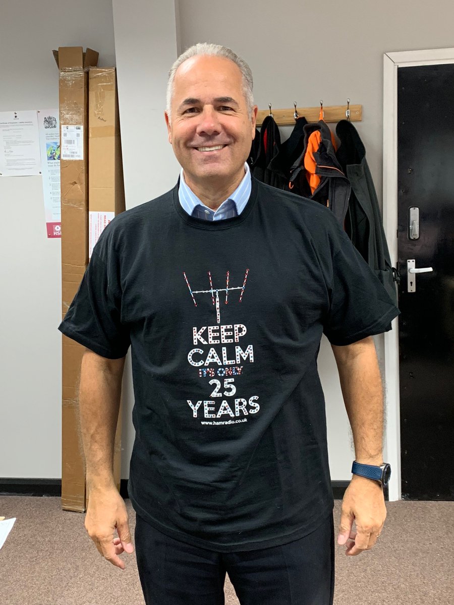 HamRadioUK's tweet photo. Thank you to Robert M3OUU for this fantastic T-Shirt! He must have spent hours sticking on all of the jewels.
We plan to raffle this at our December open day to raise money for Macmillan Cancer Support.
#MacmillanCancerSupport #MartinLynch #HamRadioUK #Charity https://t.co/NW0xvEj9MT