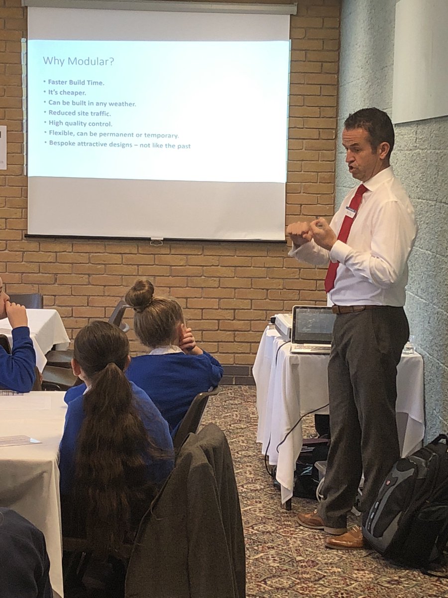 YourGreenFutur's tweet photo. In today’s #DragonsDen at #yourgreenfuture, our pupils have £1m to invest in the project of their choosing. For starters, #modular buildings that are carbon negative and don’t have energy bills!! #thefuturesbright @EvaBuild https://t.co/Q5dieeRtiM
