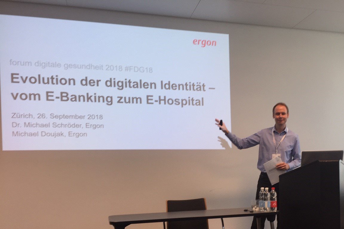 ErgonAG's tweet photo. Vom E-Banking zum E-Hospital – Spitäler können von langjährigen Erfahrungen mit sicheren Lösungen profitieren @Mic_Schro und Mike Doujak am #ForumDigitaleGesundheit #fdg18 #IAM #IdentityManagement #WAF #DigitaleTransformation https://t.co/c5IQ3ccPa6