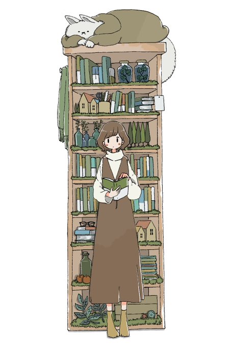 「bookshelf」 illustration images(Oldest)