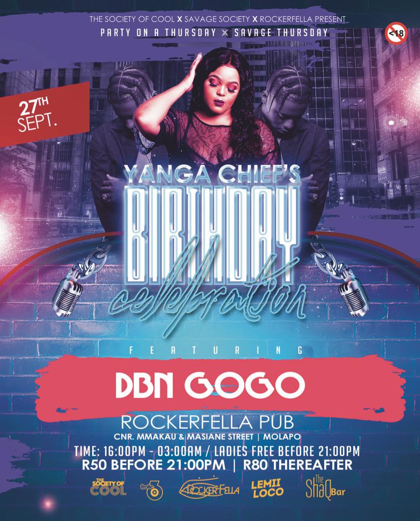 societyofcool's tweet photo. Catch our #WCW @DBNGOGO &amp; @Ludz_SA on the decks 💃🏽
🎉 #SavagéThursdays x #PartyOnAThursday present @ItsYangaChief BIRTHDAY CELEBRATION • @Rockerfella_SWT• Thursday 27th September 2018 • Ladies free b4 9pm, R50 b4 9pm, R80 thereafter
No under 🔞 https://t.co/8N3ph6RVEc
