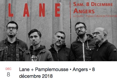 pamplemoussband's tweet photo. MERCI MERCI MERCI
LANE nous invite à partager la scène avec eux le 8 Décembre à Angers !
#LANE #pamplemousse #lesthugs #daria #studioblackbox https://t.co/IEqyT9tOBw