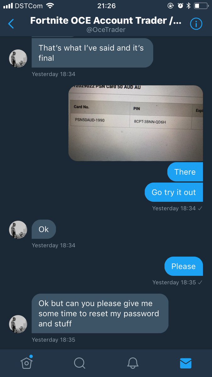 IiSentinels's tweet photo. Dont trade with oce traders he is fake as fuck
Stole 60 dollars from me and tried to steal my account https://t.co/8gq5bkSoCp