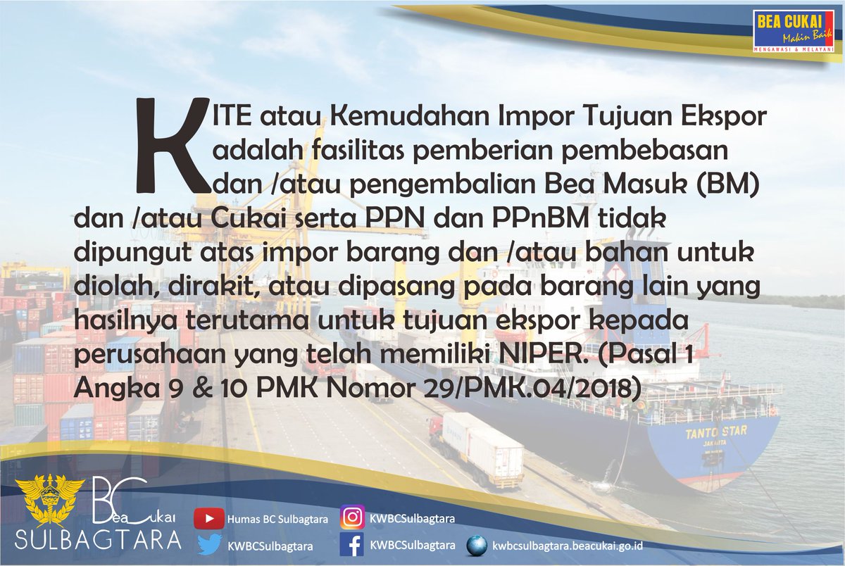bcsulbagtara's tweet photo. Halo Sahabat BC!
Sahabat BC pasti udah sering denger istilah KITE kan? Sebenernya KITE itu apa sih?
Yuk sama sama cari tau! . .
#beacukairi
#kanwilbcsulbagtara
#beacukaimakinbaik
#SetiapKitaAdalahHumas
#PerizinanKITE
#eduBC https://t.co/zkBWjR8Qy1