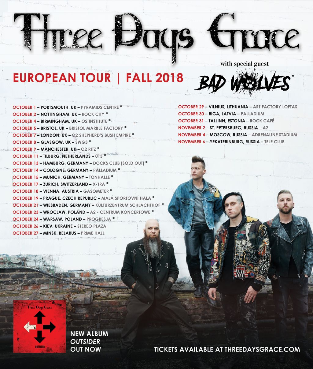 Three Days Grace Tour 2022 World Tour 2022