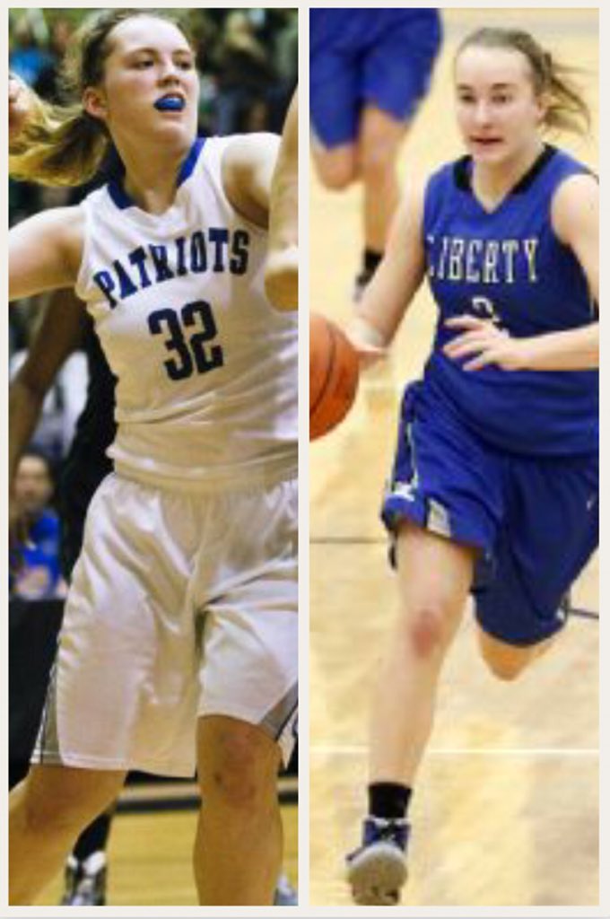 OLHS_GBK's tweet photo. Honored to have these two with us last night, former “Rock” Award winners, 32 Lauren Hofer 2 Katie Harrop. And a HUGE thank you to former Xavier and Vandy coach Melanie Balcomb for sharing her wisdom, Inspire🏀Encourage🏀Include #GoPatiots https://t.co/qYLuWtoORi