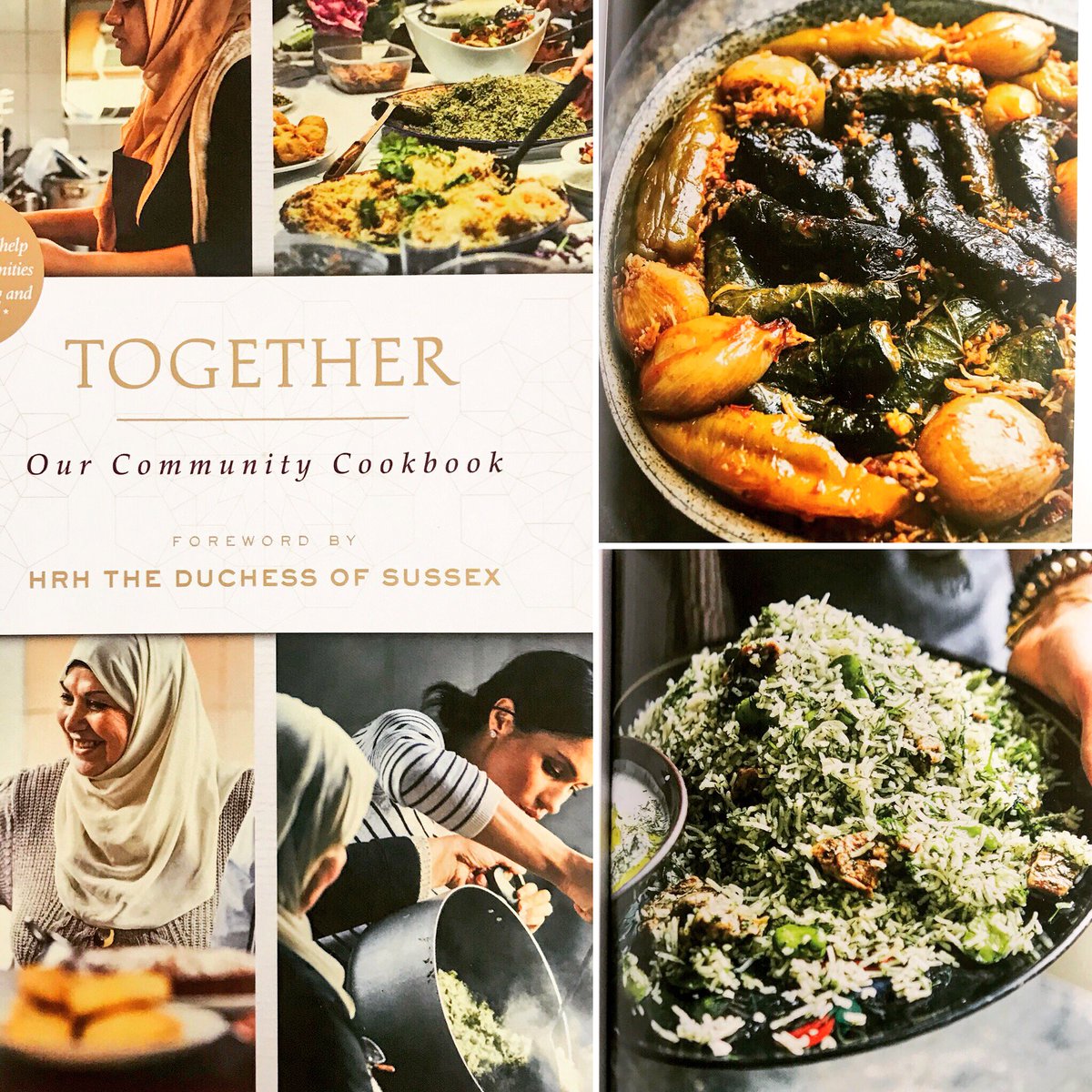 ottolenghi's tweet photo. Impossible not to admire Together, a charity cookbook by The Hubb Community Kitchen. This is a group of women who got together after the Grenfell Tower fire and cooked to heal themselves and the local community. 
The dishes are truly sensational. 
#CookTogether https://t.co/bEzD9M0GX0