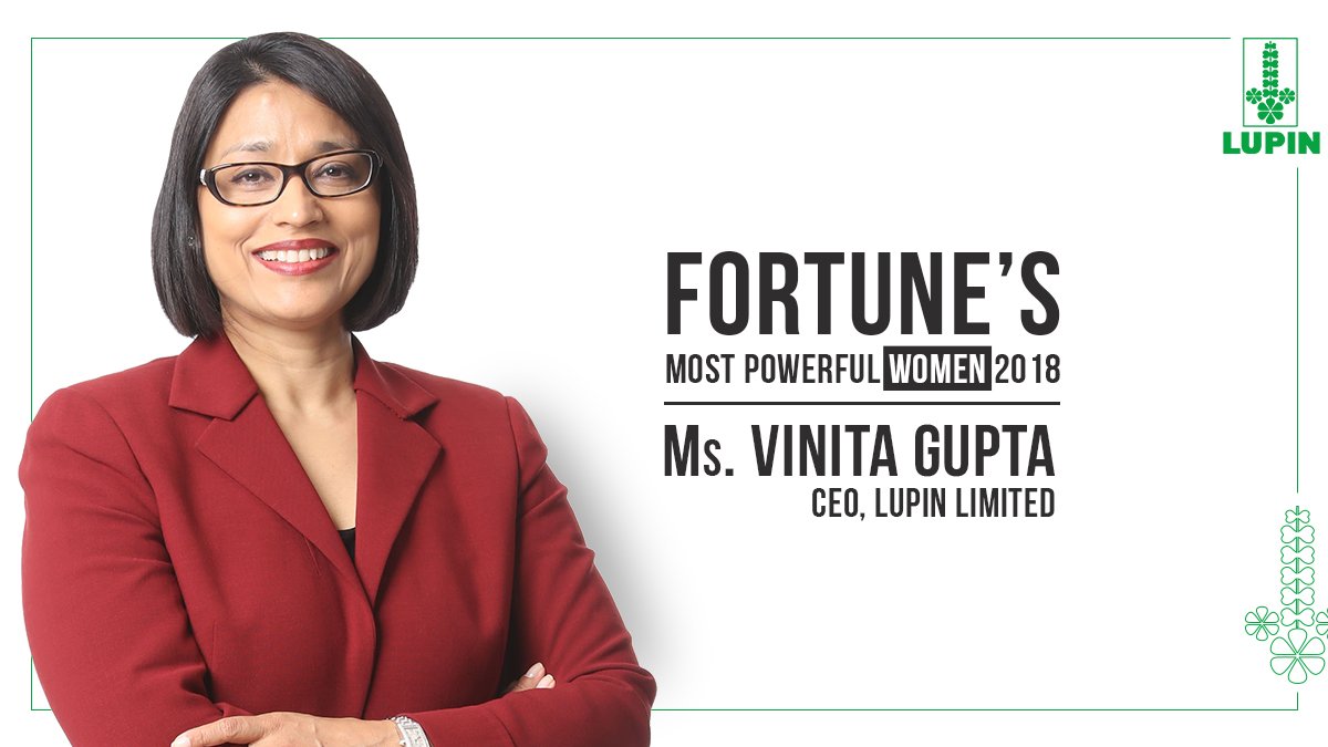 LupinGlobal's tweet photo. Congratulations to our CEO Vinita Gupta for being featured in #Fortune India’s top 50 most powerful women! With a debut at No. 19, she has consistently inspired the entire Lupin family with her passion and leadership. #ThinkHealthThinkLupin https://t.co/YPqXd3f1Xb