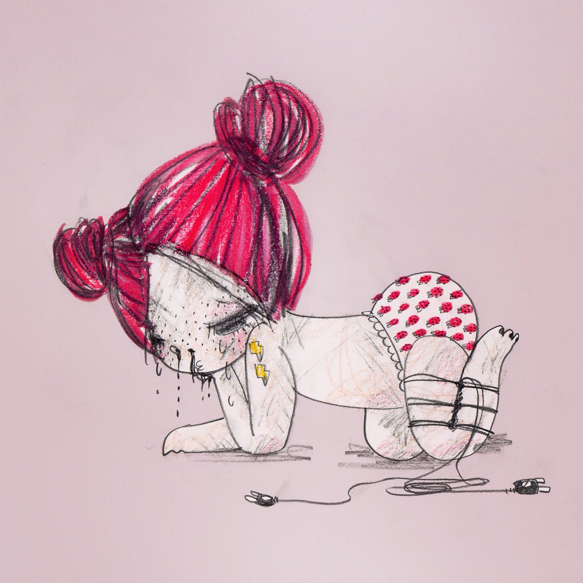 kenn_haloxxx's tweet photo. 🔌⚡️.. 
#art #illustration #ilustracion #sketch #drawing #doodling #oniongirl #kawaii #cute #creepycute #strawberry #strawberrysauce #nosebleed #bun #twobuns #redhair #redhairgirl #tattooedgirls #tattoogirls #sadaf #sadgirl #sadgirlsclub #trippy #outletplug #dreamoflove https://t.co/TxvCeU0FbE