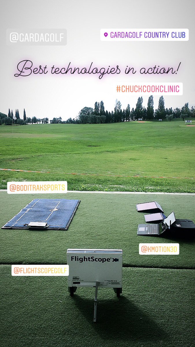 ZanardelliGolf's tweet photo. Tutte le migliori tecnologie di analisi dello swing in azione a @Gardagolf in occasione della prestigiosa Golf Clinic con il grande Chuck Cook. Trackman, Flightscope, BodiTrak e K-Vest! Non si lascia nulla al caso... si misura, si capisce, si corregge e si migliora. 👍 #chuckcook https://t.co/wxaIp4zY89
