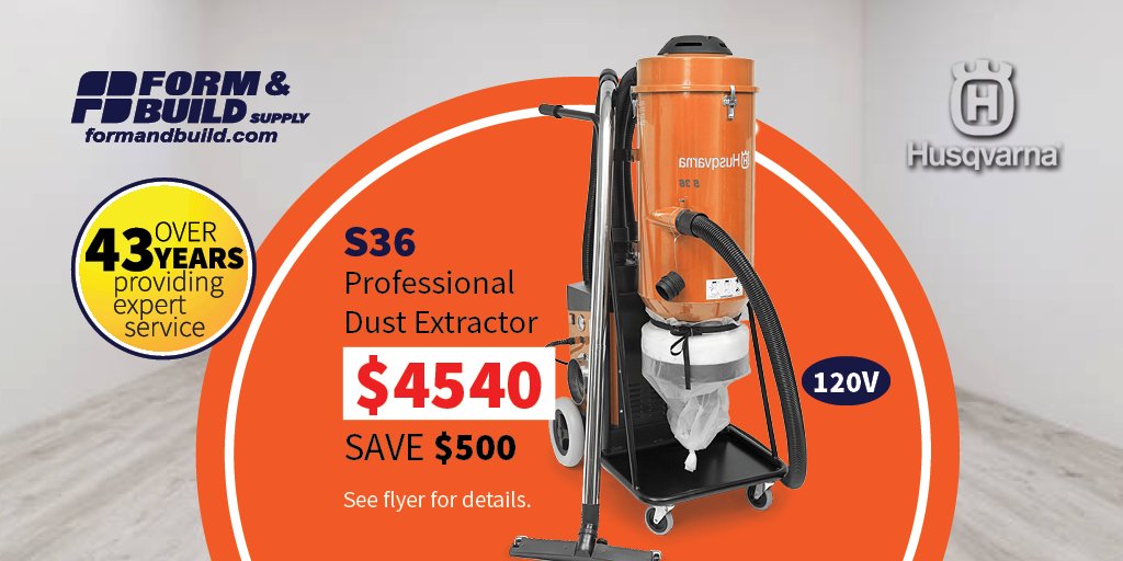 Need productive space w/clean air? Get this S36 professional vacuum today.
<a href="/HusqvarnaCA/">Husqvarna Canada</a> <a href="/HusqvarnaUSA/">HusqvarnaUSA</a> @formandbuildsupply
#Husqvarna #formandbuildsupply #London #Hamilton #Windsor #KitchenerWaterloo #Kitchener #Mississauga #Toronto #TorontoNorth #WhatGreatCustomerServiceLooksLike