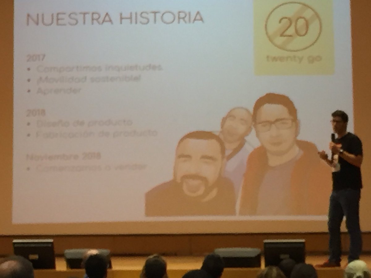 IoTparaTURISMO's tweet photo. Presentación de proyectos innovadores de #startups relacionados con #TurismeIntel2018.
#TwentyGo enfocados en movilidad sostenible. Como el 🛴 sostenible y “de diseño” https://t.co/3e4B63mHyK