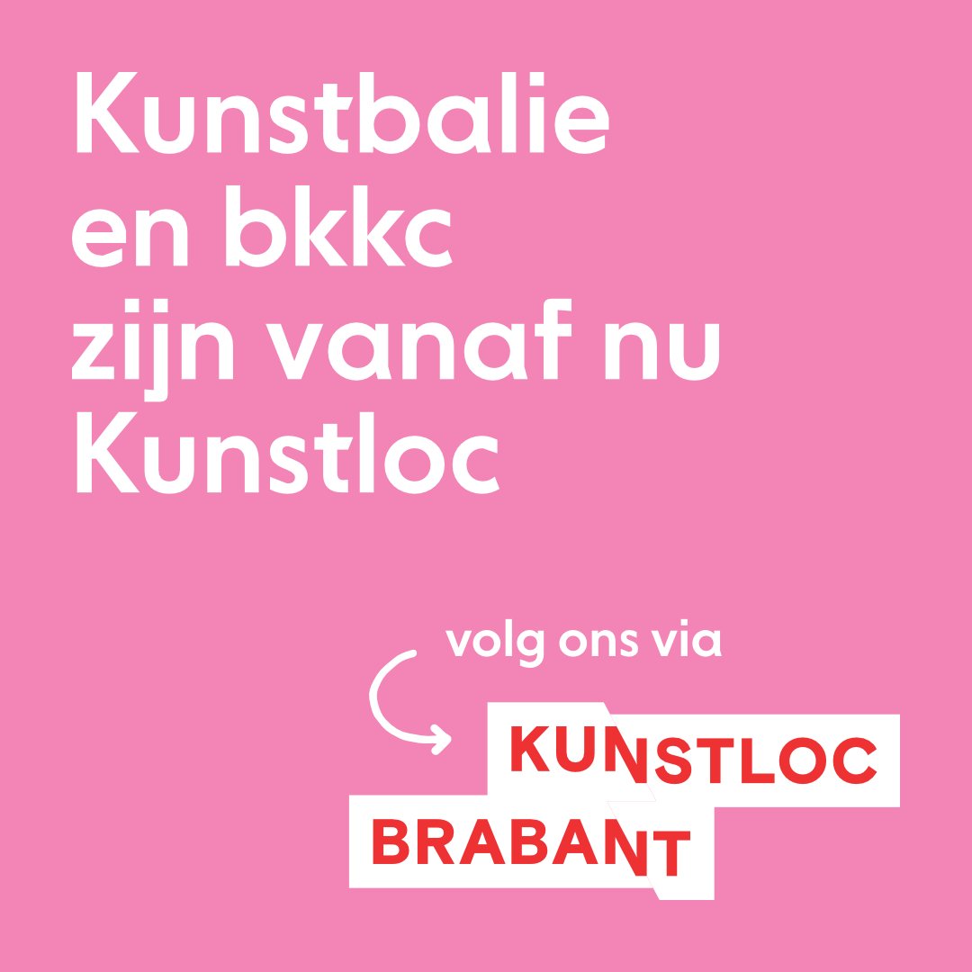 Volg @Kunstloc. Het is je vast niet ontgaan dat #Kunstbalie en #bkkc samen verdergaan onder deze nieuwe naam. En vanaf vandaag zie je deze #fusie ook op Twitter terug! Wil je ons taggen? Gebruik voortaan @Kunstloc.