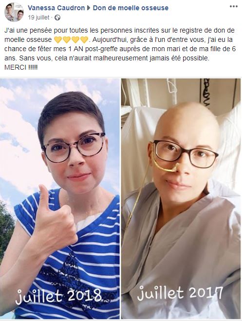 moelleosseuse's tweet photo. Vanessa a reçu une greffe de moelle osseuse l’an dernier. Elle veut dire merci aux Veilleurs de vie à l’occasion du premier anniversaire de sa greffe. https://t.co/Uvbew1XnHS