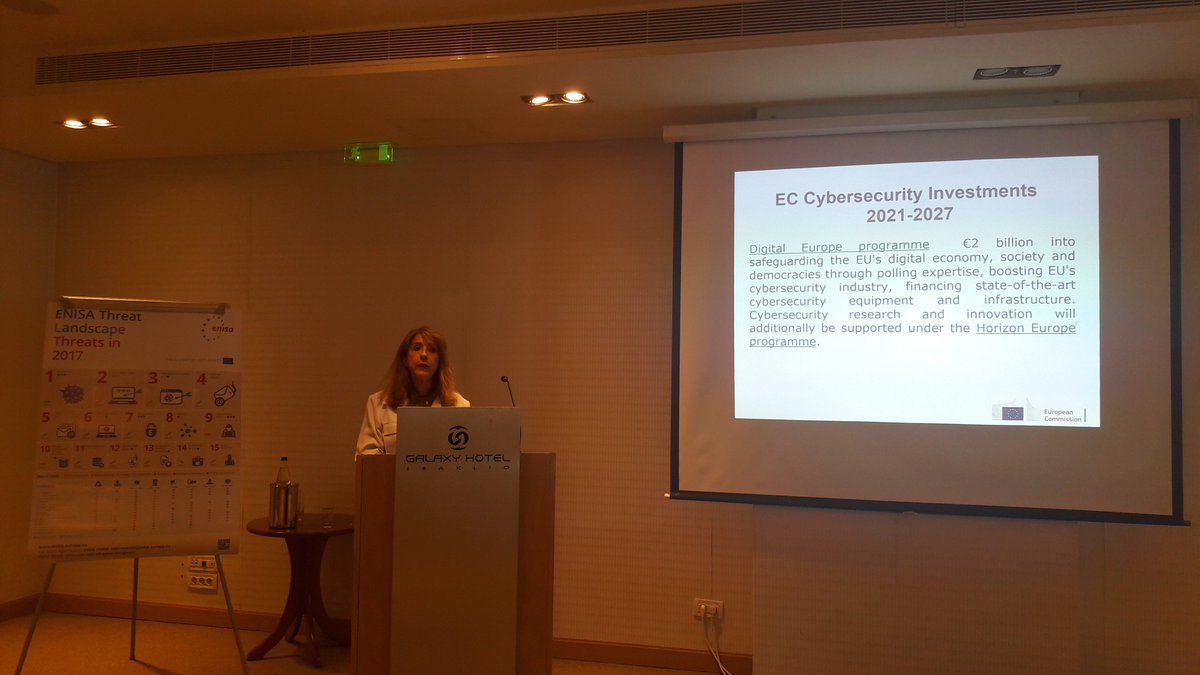 enisa_eu's tweet photo. #ENISA's Rodica Tirtea opened the #NISschool course on Quantum #Cryptograpy while Tajna Lange & Nineta Polemi talked about #cryptology, cryptography, cryptanalysis & policies in the quantum era. https://t.co/JsbkKyUfDu