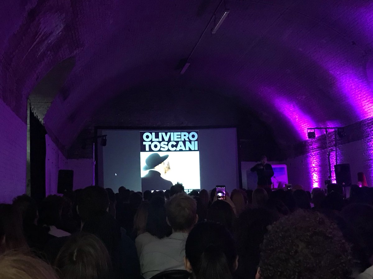 DesignArmstrong's tweet photo. Thanks @ashwyk for another great evening @TFRevents with @hpindigo @PageCreativeLtd. @OToscani was fascinating &amp; simply brilliant to see his work #takerisks #advertising #creativeindustry #lifeindesign #niceposter https://t.co/IQObiYMQSO