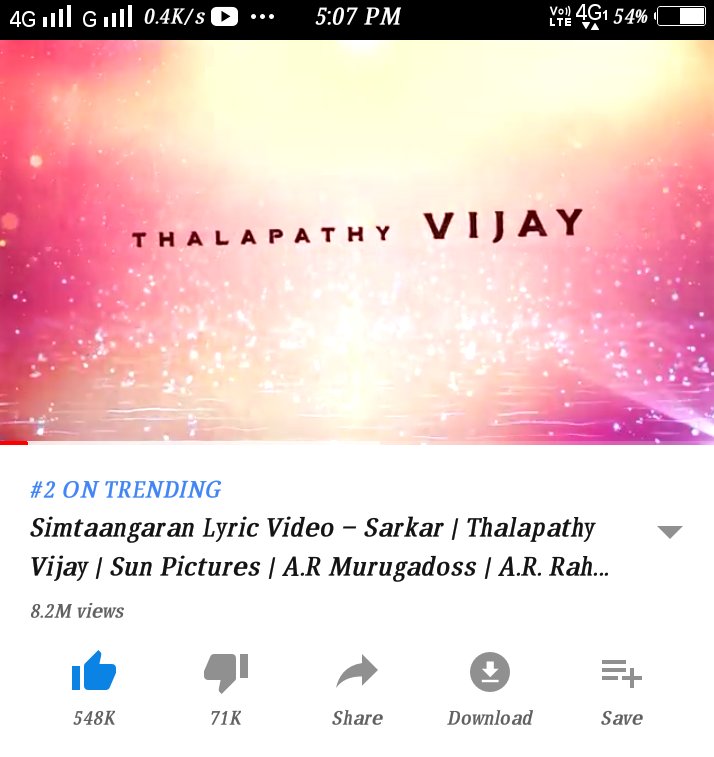 anu_101o's tweet photo. “#SimtaangaranRecords”
8.2M views 548k like 2 Trending on YouTube https://t.co/d0lbTPUhZ5