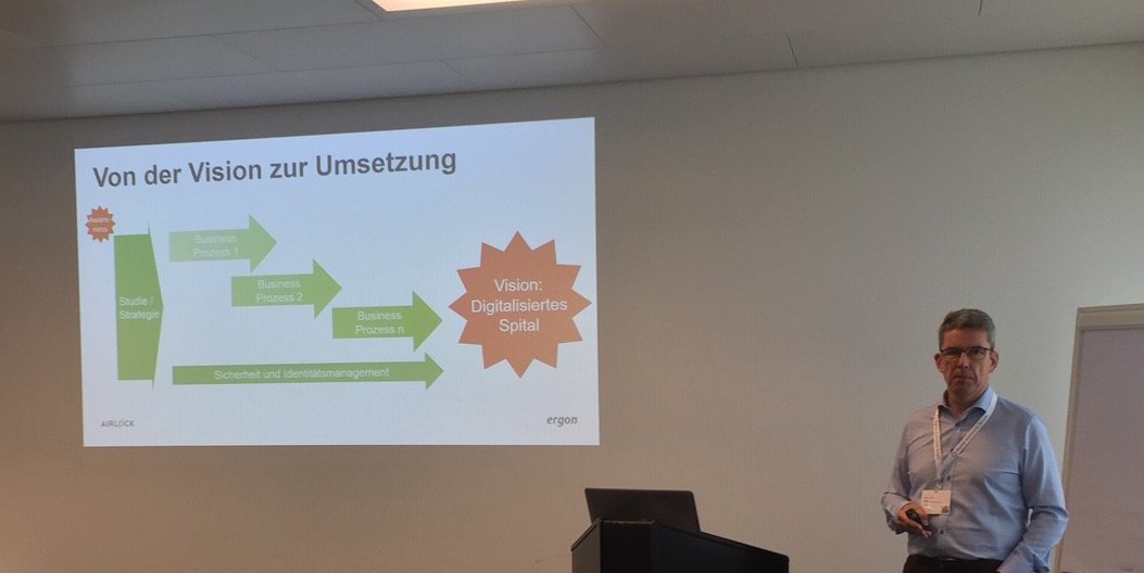 ErgonAG's tweet photo. Digitalisiertes Spital dank wertschöpfender Prozesse, Sicherheit &amp; Identitätsmanagement. #ForumDigitaleGesundheit #fdg18 #IAM #IdentityManagement #WAF #DigitaleTransformation https://t.co/rxvI4qW5aX