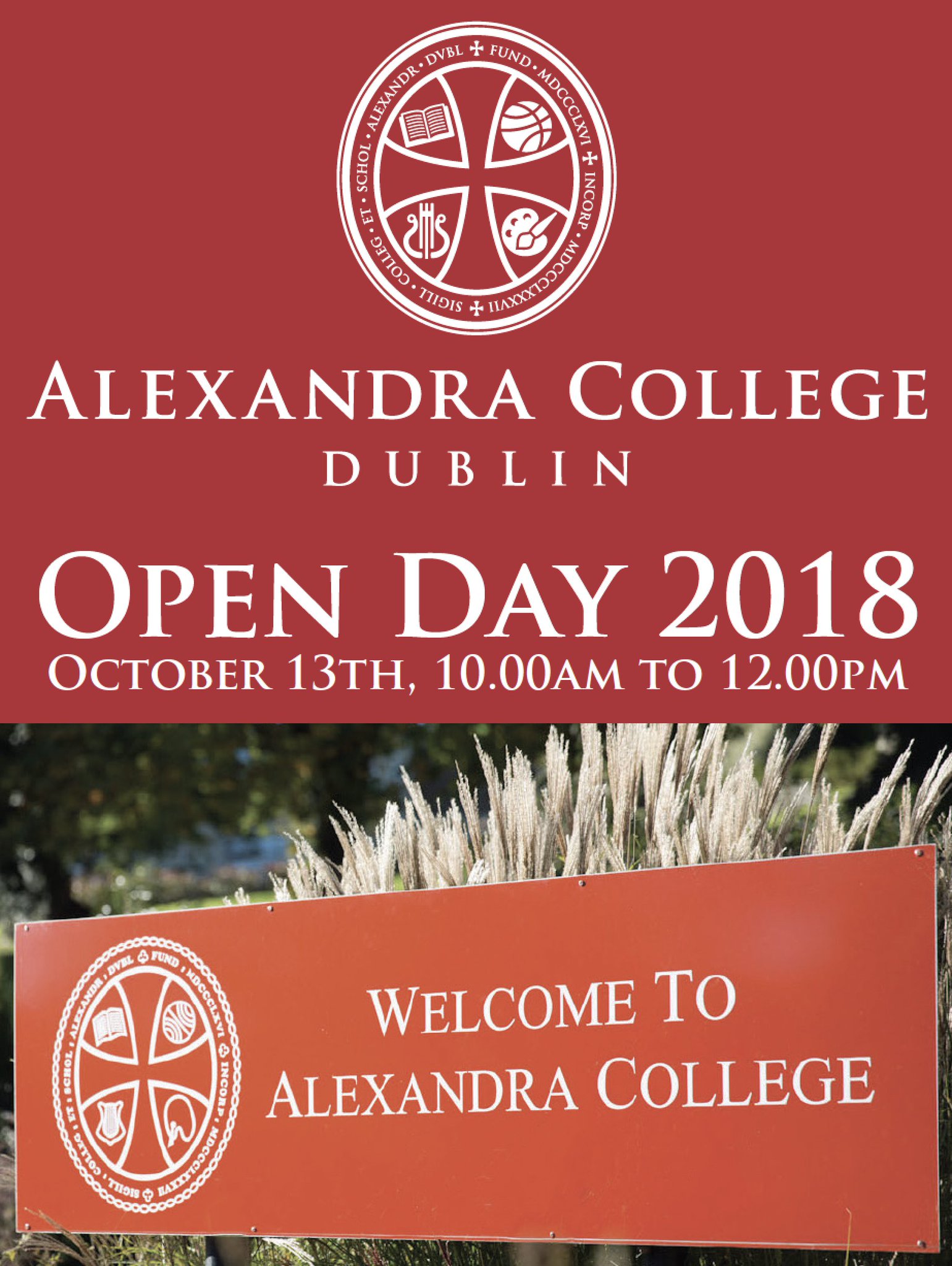 Alexandra College Dublin on X: "Calling all parents and prospective  students! Alexandra College Open Day - 10am-12pm Saturday 13 October 2018 -  No Registration Required! Visit the campus, explore the facilities, and  meet the staff #openday #13oct ...