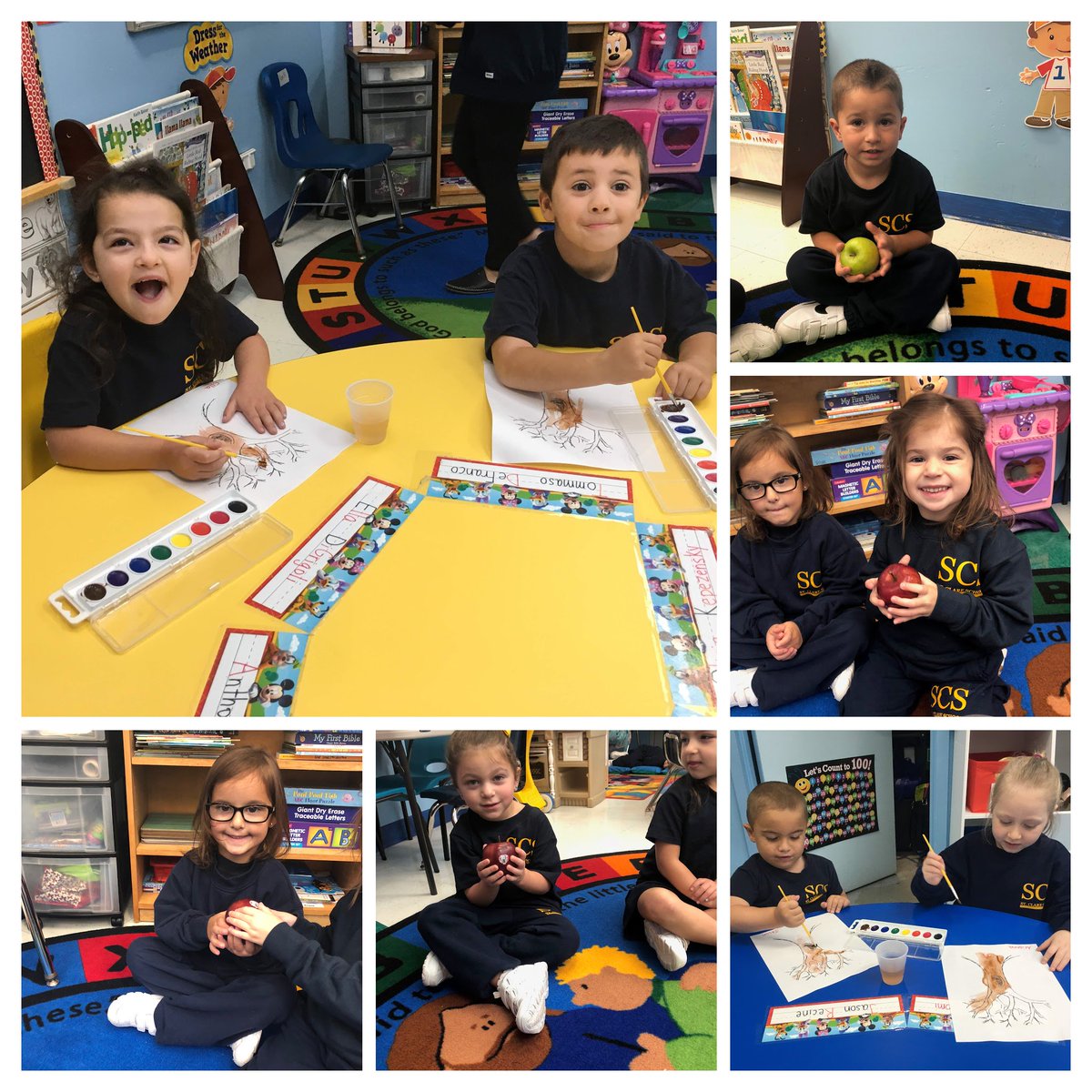 stclaresi's tweet photo. Our PreK 4FB students had a great time learning about apples! #scslearningfun https://t.co/8JWAGGapKg