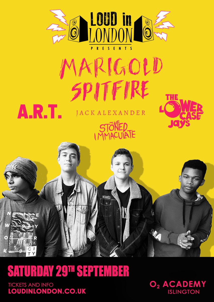 Loud_In_London's tweet photo. Loud in London presents new indie acts from across the UK at @O2Islington 

Headlining: Marigold Spitfire

With support from: A.R.T, The Lower Case Jays, Jack Alexander, The Stoned Immaculate

£8 Advance - £10 On the door https://t.co/yQLVzexhqG