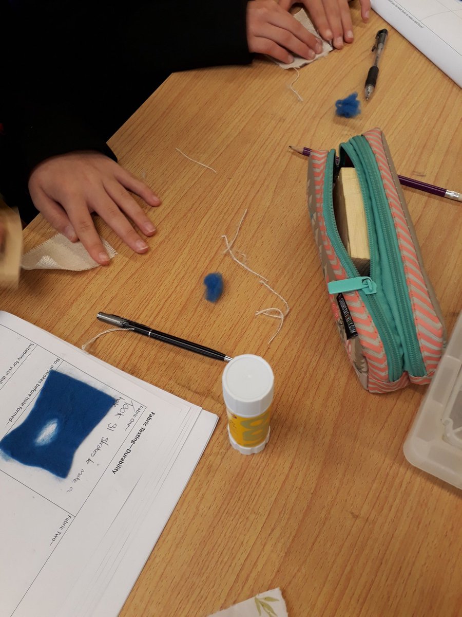 CLHSVisualArts's tweet photo. Year 8 conducting a 'durability test' on different materials in preparation for designing their 'Ugly Doll' #textilestechnology #textiles https://t.co/Pw0y8NbCuw