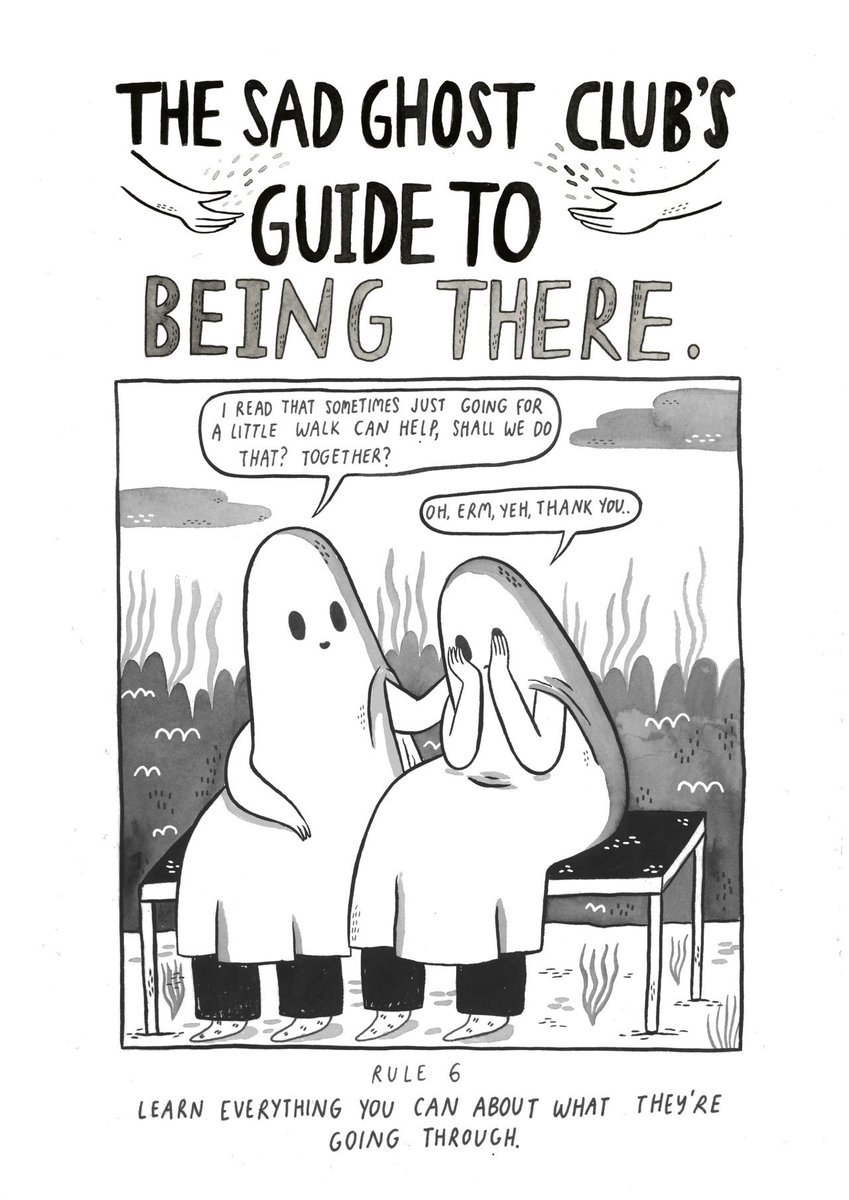 If someone close to you is struggling, arm yourself with information that could be helpful <3 Research is good, even if it just shows you care enough to try and help <3
This comic is from our Guide To Being There which contains 10 rules centred around ... https://t.co/mkbwOfdVAN