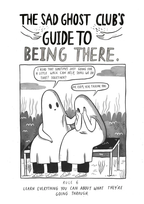 If someone close to you is struggling, arm yourself with information that could be helpful <3 Research is good, even if it just shows you care enough to try and help <3

This comic is from our Guide To Being There which contains 10 rules centred around ... https://t.co/mkbwOfdVAN 