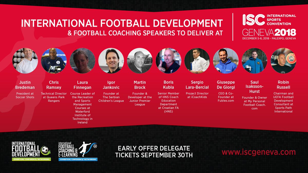 Meet the Speakers:
Justin #Bredeman | <a href="/SoccerShots/">Soccer Shots</a> 
Chris #Ramsey | <a href="/QPRLoftusRoad/">QueensParkRangersFC</a> 
<a href="/finnegan_laura/">Laura Finnegan PhD</a> | <a href="/waterfordit/">OConnellSchool</a> 
@Igor05880138 
Martin #Brock | @JnrPremLeague 
Boris #Kubla | <a href="/HNS_CFF/">HNS</a> 
Sergio Lara-Bercial | @iCoachKidsEU 
<a href="/giudegio/">Giuseppe De Giorgi</a> | <a href="/Fubles_Com/">Fubles.com</a> 
<a href="/MyFootballCoach/">MyFootballCoach</a> 
<a href="/Sportspath/">Robin Russell</a>