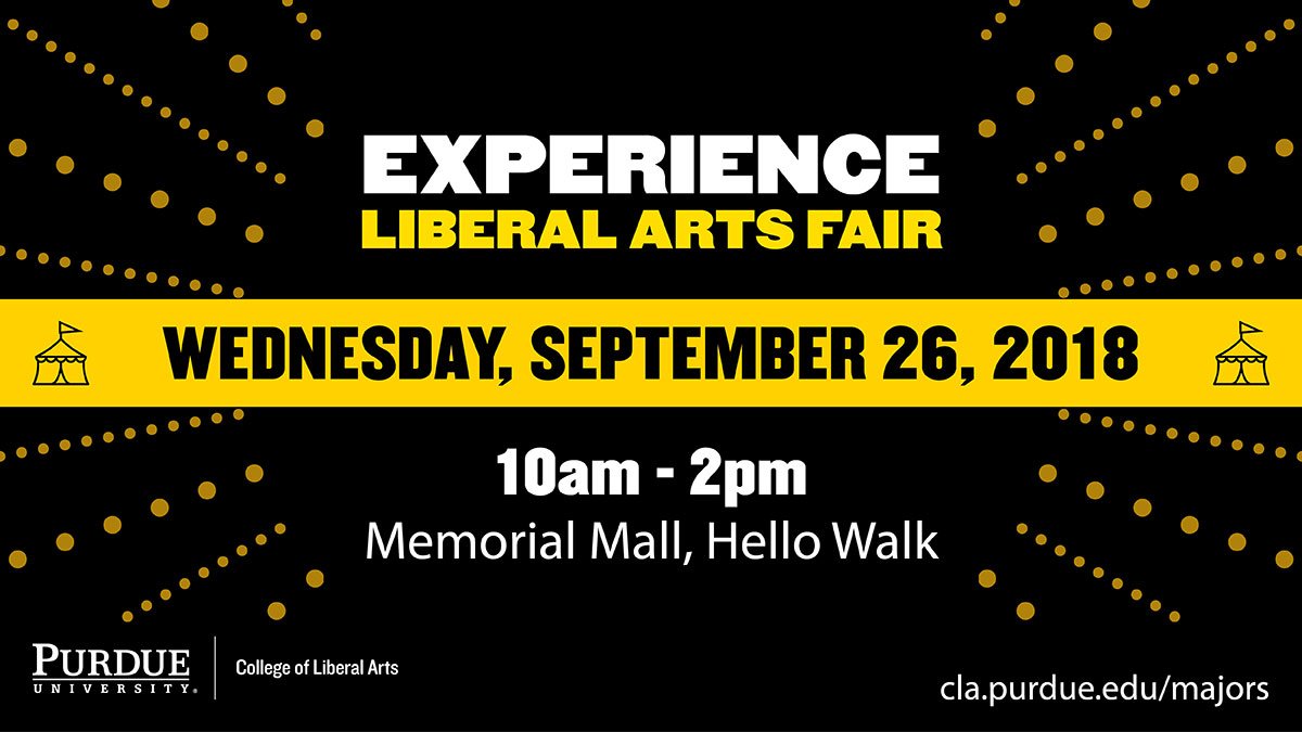 PurdueWGSS's tweet photo. Stop in and see us and other faculty today at #ExperienceLiberalArts 10:00 - 2:00 on the Memorial Mall! @PurdueSIS #refreshingweather https://t.co/2e2eYeZDDn