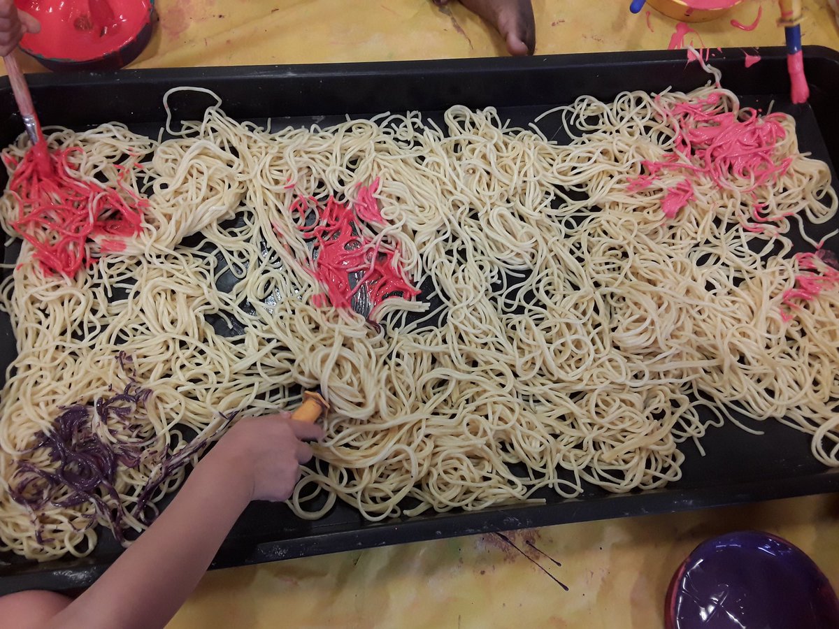 springnortheath's tweet image. Baby room enjoyed spaghetti painting last week...☺☺☺ #springnurseries @SpringNurseries