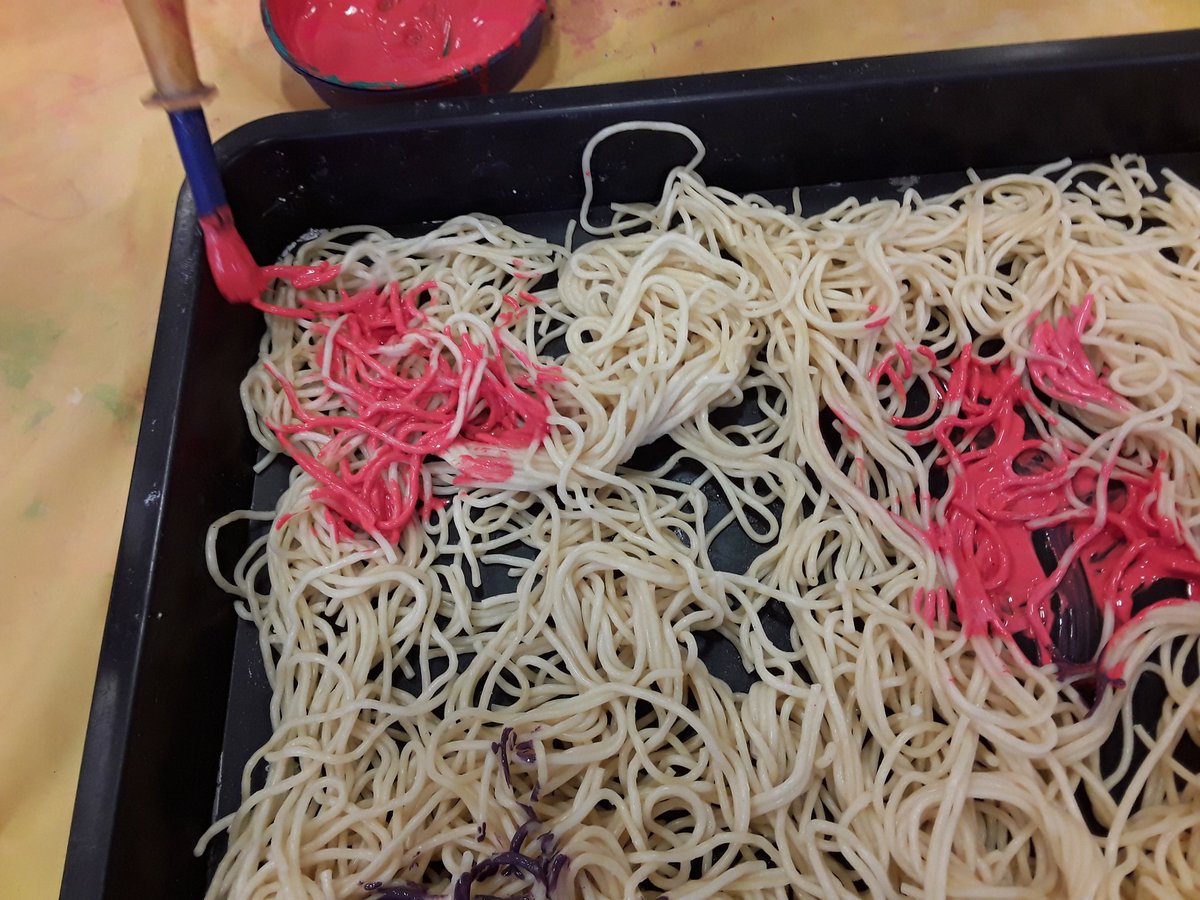 springnortheath's tweet image. Baby room enjoyed spaghetti painting last week...☺☺☺ #springnurseries @SpringNurseries