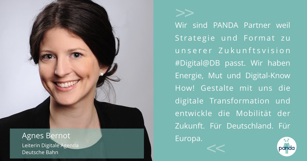 we_are_panda's tweet photo. +++ PANDA Digital@Deloitte Analytics Institute +++ Nächster Halt: PANDA Digital! Wir freuen uns sehr, dass die Deutsche Bahn auch bei PANDA Digital wieder mit on board ist! 🐼👭🚅📱 https://t.co/cRW7RftLwr