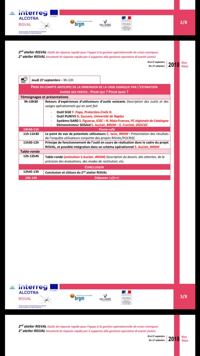 PacoMartNT's tweet photo. En #NIZA #2ndAtelier #RISVAL #InterregALCOTRA con el tema "Herramientas de respuesta rápida para ayudar en la gestión operativa de crisis sísmicas" https://t.co/OusCi1LRIi