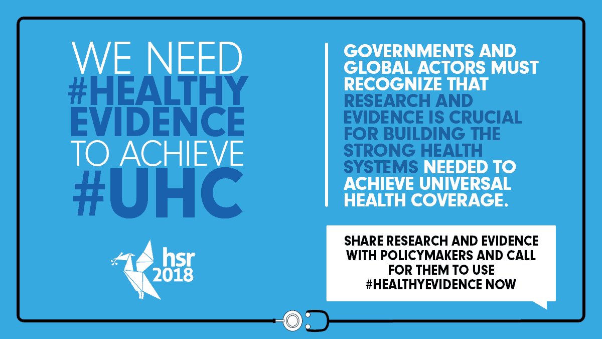 futurehealthsys's tweet photo. Loving the new @H_S_Global #HealthyEvidence campaign launched ahead of #HSR2018.

Leaders must recognize that evidence is a foundation of the strong #HealthSystems needed to achieve #HealthForAll.

#UHC #UHC2030 https://t.co/gwQZR4accn