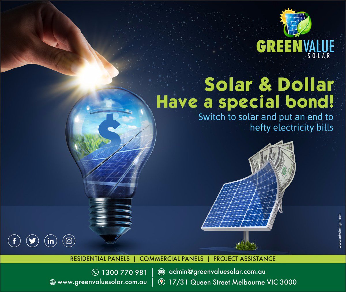 greenvaluesolar's tweet image. Why toxifying Earth and splurging bills when the sun is your pocket-friendly deal when it comes to electricity? Go green as the future of Green Value is solar bright! bit.ly/2zvXUB6

#SolarPanels #SolarPower #GreenValueSolar