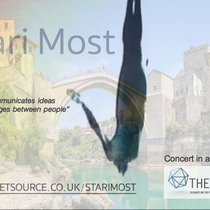 Starimost1's tweet photo. Hear a song of hope in the Stari Most concert on 6th of October 7.30pm @stjohnswaterloo with a fantastic range of performers @lgorchestra @KemYusuf @dominicgerrard @livmace @singingeek @nickmusician @MalvernStJames supporting @TheSentry_Org @SrebrenicaUK https://t.co/fK8422baF3