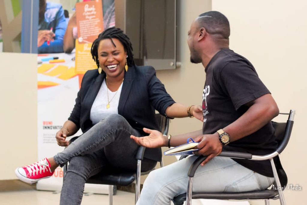 StartupGrindDar's tweet photo. Lessons from @CarolNdosi 
"Choose to eat with people who want to share a plate with you" 

"Stay away from loan sharks" #QueenKunta https://t.co/RyV1mhv7Zw