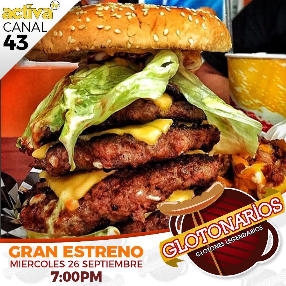 ActivaTvHN's tweet photo. No te perdás HOY el gran estreno #Glotonarios en punto de las 07:00, donde veras a estos glotones comiendo por hambre, por nutrición y por placer solo por @ActivaTvHN

También podés ver la transmisión por medio de https://t.co/MXPn8bY1Zo https://t.co/DHtE9tPelC