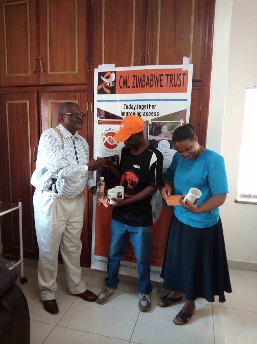 cmlnet's tweet photo. #WCMLDay18 activities are ongoing worldwide during this week. Let's see how our member from #Zimbabwe raises awareness on #CML in two major cities Bulawayo and Harare, with physicians and hematologist. Well done, Zimbabwe Trust!
#TodayTogether #ImprovingAccess https://t.co/jEH4LtQp38