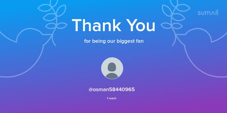 Our biggest fans this week: @osman58440965. Thank you! via sumall.com/thankyou?utm_s…