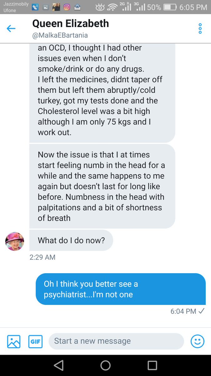 SyedaZainabAli9's tweet photo. When the Queen Dams you for anxiety issues and you don't know what to say.... https://t.co/Yag4t5l5ZZ