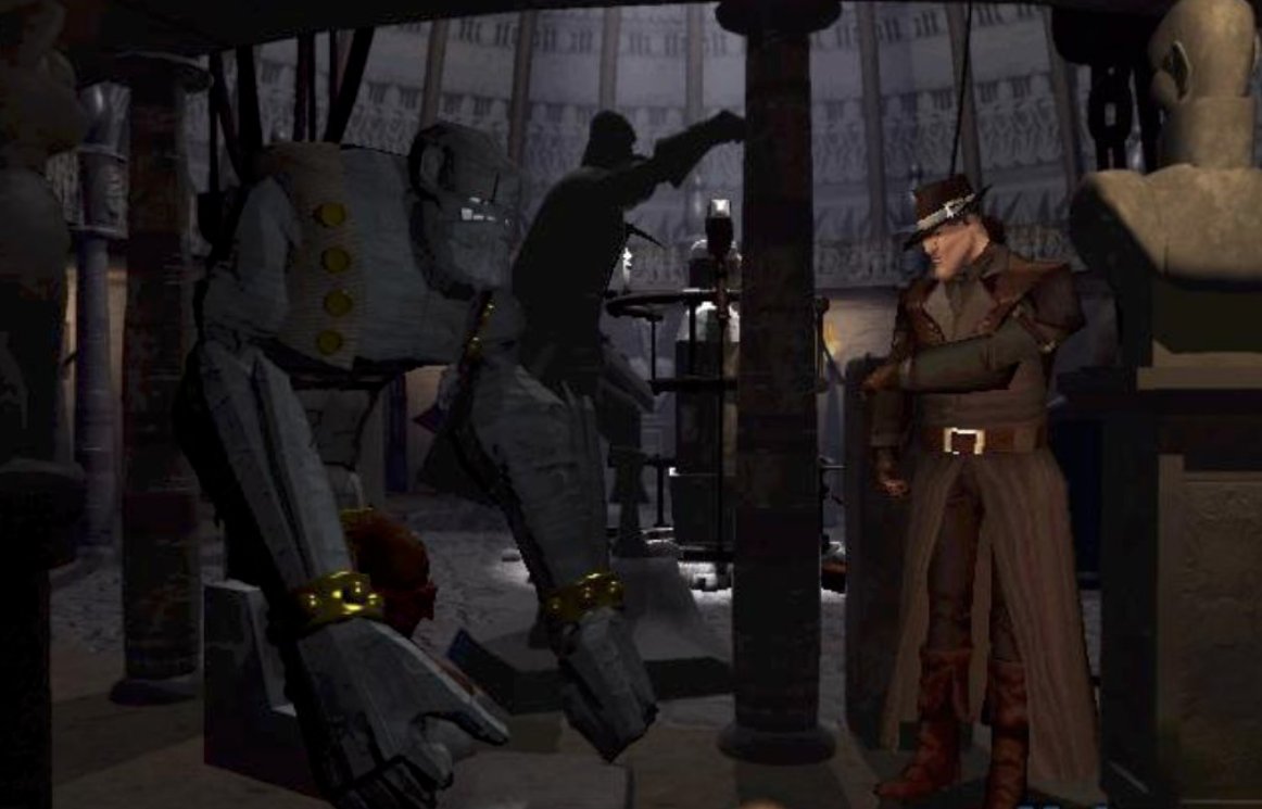 JWulen's tweet photo. 40º - Discworld Noir (1999). El MEJOR videojuego de CINE NEGRO de la historia. Los diálogos, las referencias a Casablanca, Humphrey Bogart, El Halcón Maltés, el humor, las relaciones, el protagonista, las gabardinas, y un universo mitológico de Terry Pratchett. Obra maestra. https://t.co/nmnqa1mluT