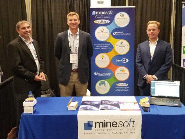 Minesoftnews's tweet photo. Jason Resnick, Ken Ropke and Kevin Spahr at #IPO Annual this week, a great opportunity to highlight the new enhancements to our #patent analytics platform, #PatBase Analytics V2 and to introduce newly launched #PatDocs. Go to https://t.co/ubGwvHH7Cz for more information. https://t.co/UofmuZlEIR