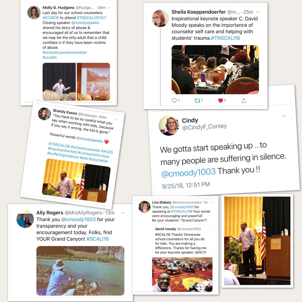 cmoody1003's tweet photo. Some comments about my talk yesterday for the state of Tennessee school counselors. Counselors are so important, keep helping kids, you are making a difference. #moodyspeaks https://t.co/zuUAw5Bq7f