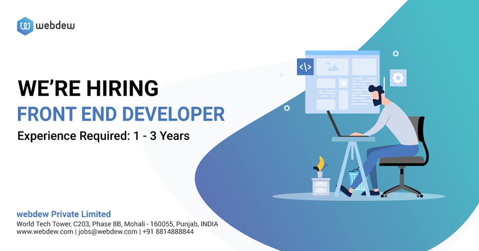 webdew_com's tweet image. #Webdew is hiring for #front_end_developer
Experience Required : 1 - 3 years
Job Location : Mohali
Salary : decent hike on current
Interested ones kindly share your cv at jobs@webdew.com contact 8814888844.