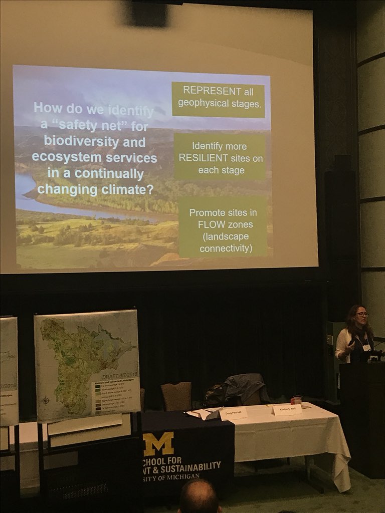 NatureIsWater's tweet photo. @kim_hall sharing @nature_org work helping identify natural lands most resilient to climate change. #conservingthestage #GLAF2018 https://t.co/KeEwP5J2Uw