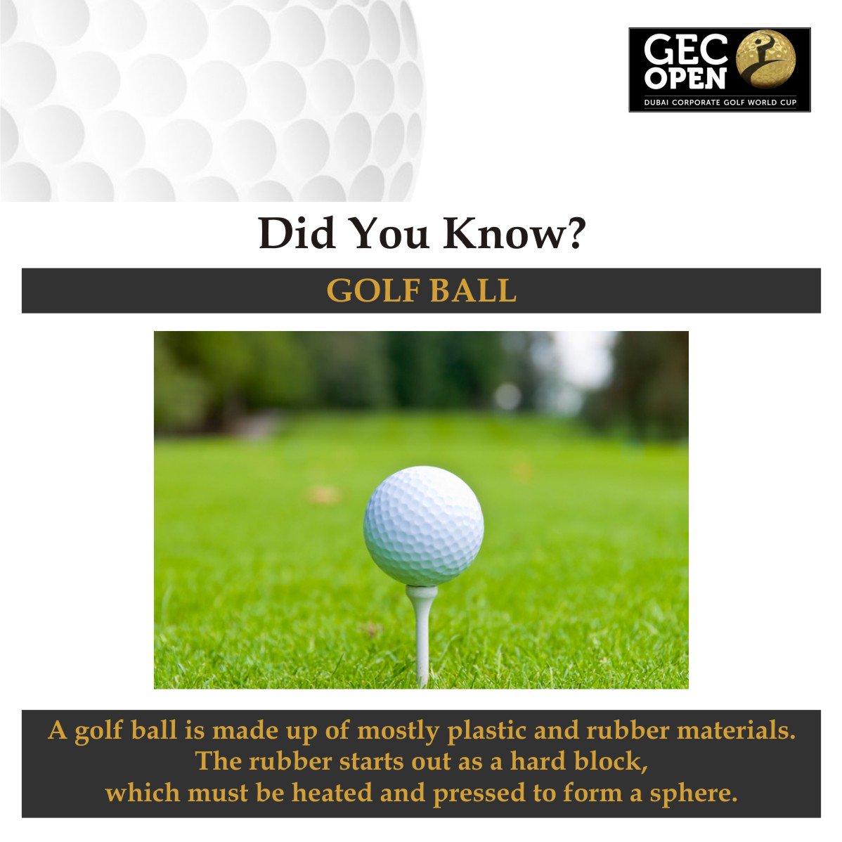 gecopenindia's tweet photo. The Golf Ball
.
.
.
.
.#DidYouKnow #GECOpen #GECOpen2018 #Golf #India #Golfers https://t.co/S0HSLQQevC