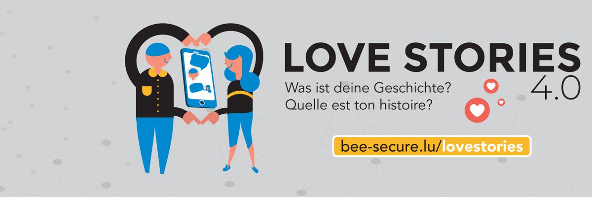 BEESECURE's tweet photo. 📢 Letz GO!
Launch of our new annual campaign: “LOVE STORIES 4.0 – What’s your story?” about the impact of the Internet on our relationships.
More information can be found https://t.co/sK6u3zYoFP and on our social media channels! #LoveStories #relationships #beesecure #Internet https://t.co/ceRXHqN3d2