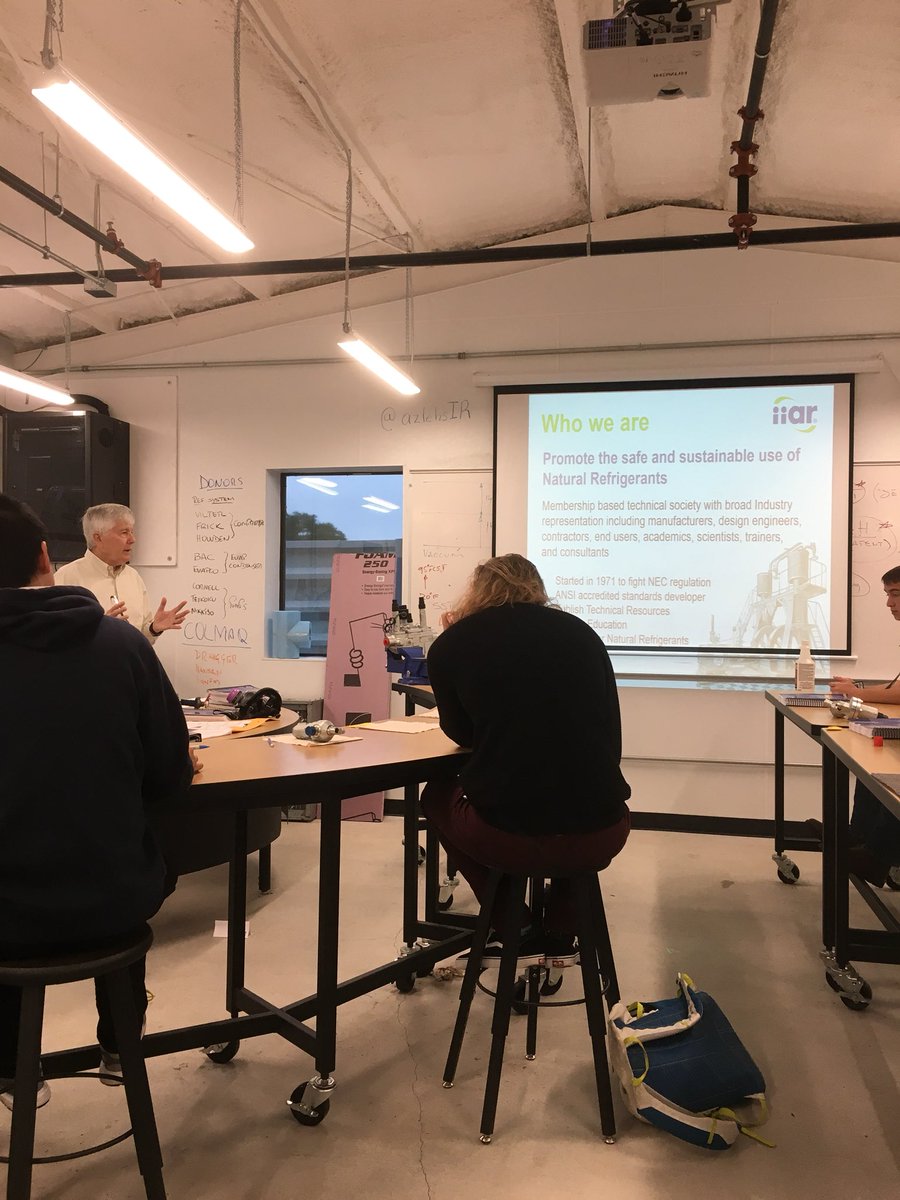 azlehsIR's tweet photo. We thank Dave Rule, President IIAR, for being here with us today to bring industry information to our refrig students. @azleisd @IIAR #azleISDway #keepingitcold #industrialrefrigeration https://t.co/eqZHvI9ehB